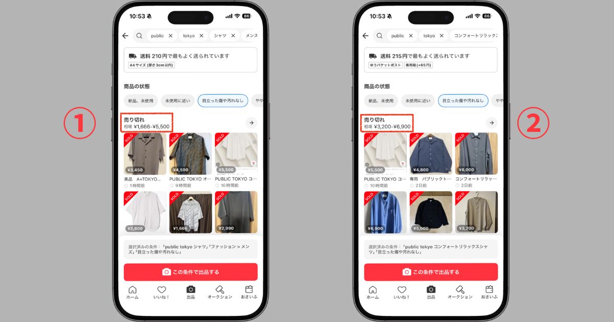【重要】商品名が異なれば相場(売上金)も異なる